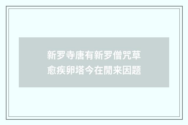新罗寺唐有新罗僧咒草愈疾卵塔今在閒来因题