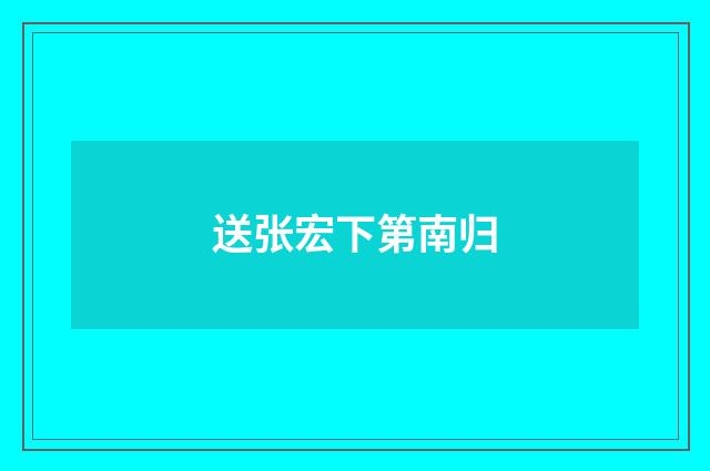 送张宏下第南归