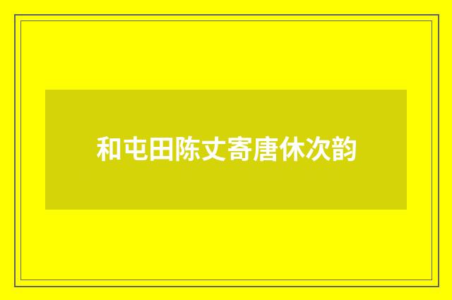 和屯田陈丈寄唐休次韵