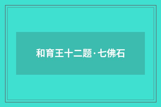 和育王十二题·七佛石