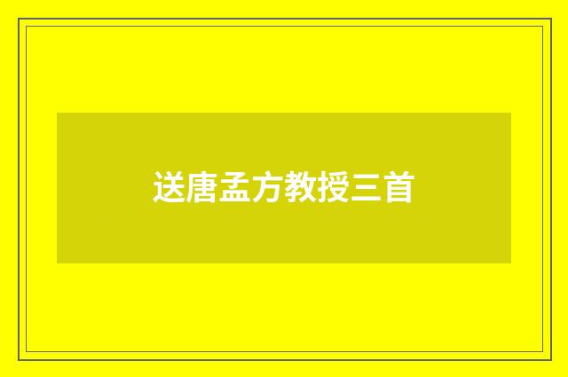 送唐孟方教授三首
