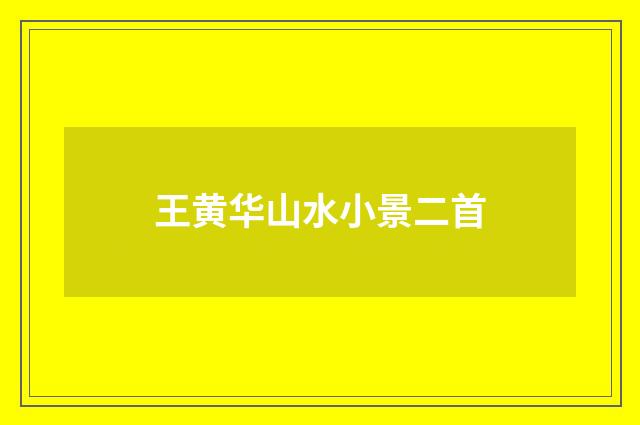 王黄华山水小景二首