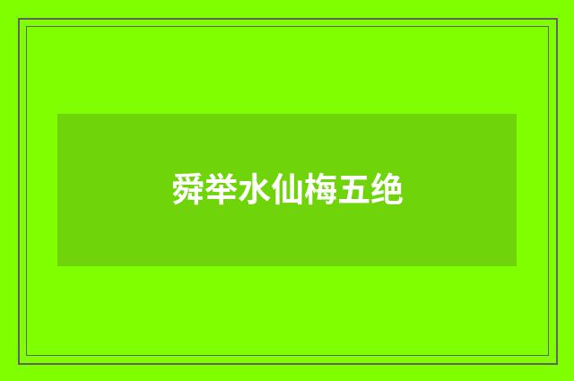 舜举水仙梅五绝