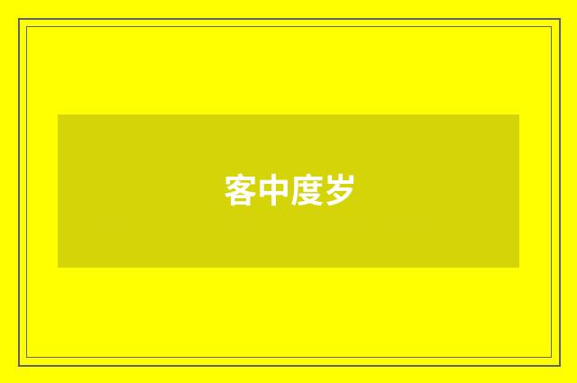 客中度岁