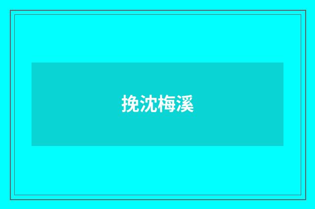 挽沈梅溪