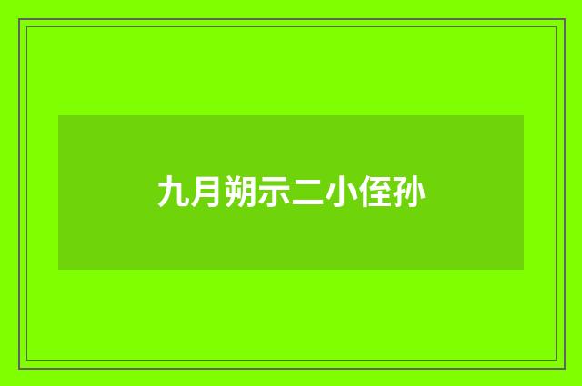 九月朔示二小侄孙