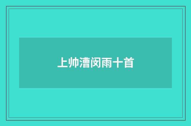 上帅漕闵雨十首
