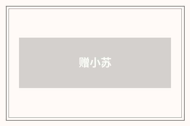 赠小苏