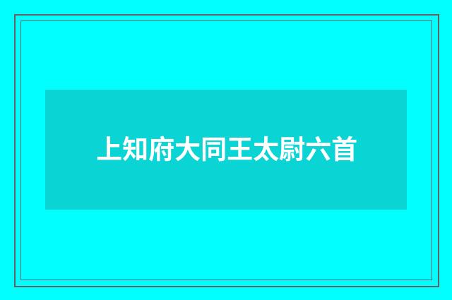 上知府大同王太尉六首