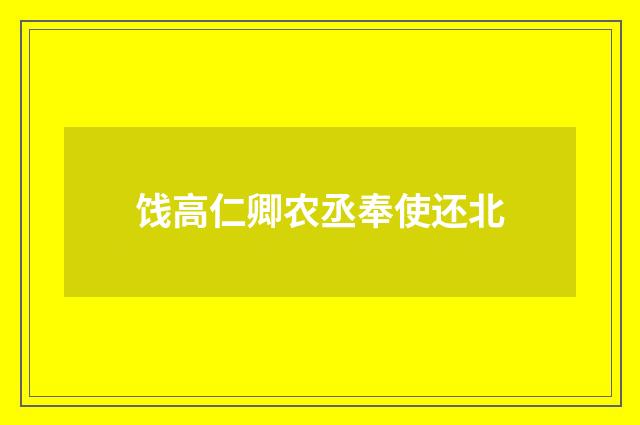 饯高仁卿农丞奉使还北