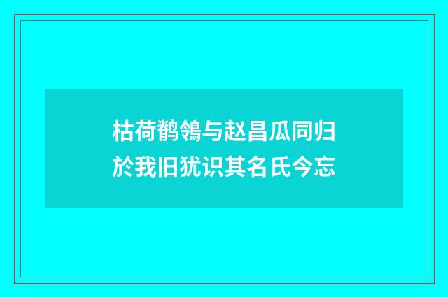 枯荷鹡鴒与赵昌瓜同归於我旧犹识其名氏今忘