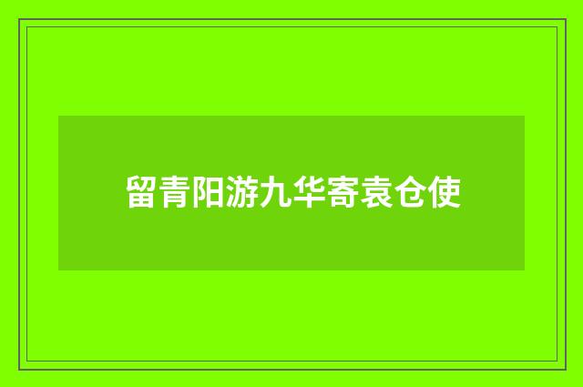 留青阳游九华寄袁仓使