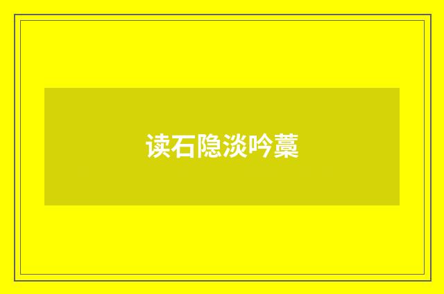 读石隐淡吟藁