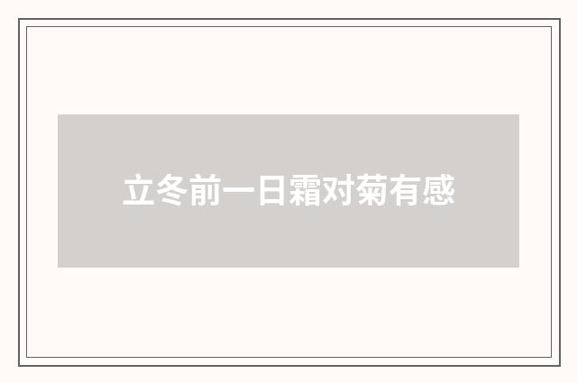 立冬前一日霜对菊有感