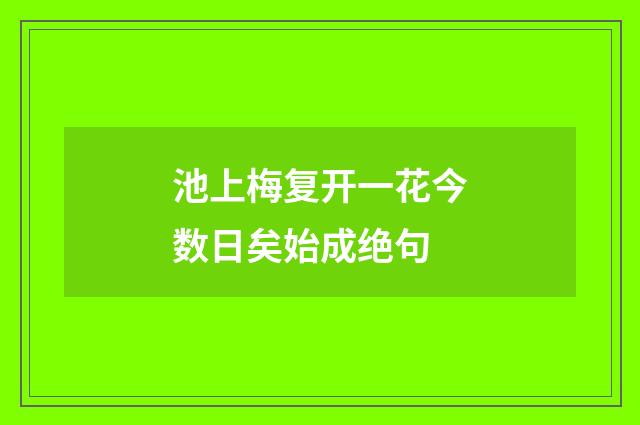 池上梅复开一花今数日矣始成绝句