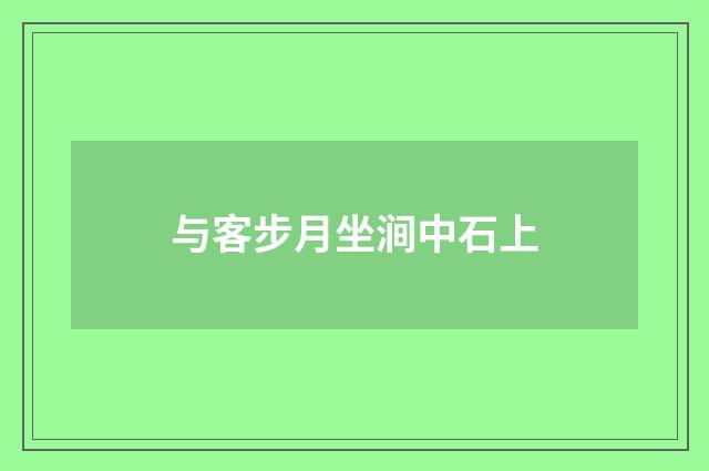 与客步月坐涧中石上