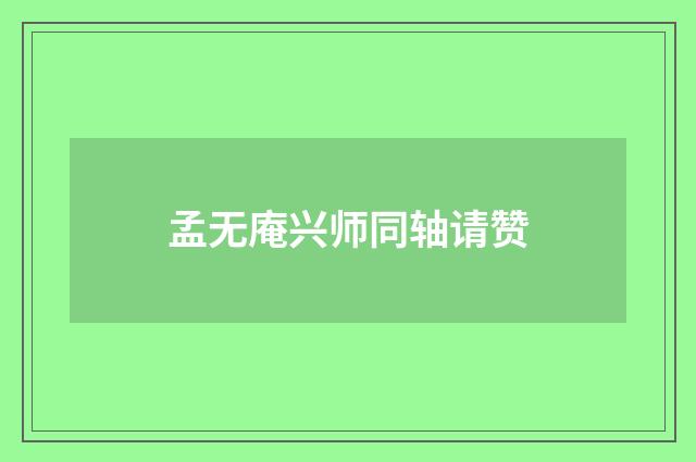 孟无庵兴师同轴请赞