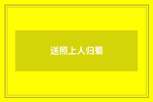 送照上人归蜀
