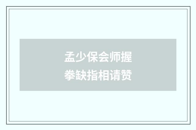 孟少保会师握拳缺指相请赞