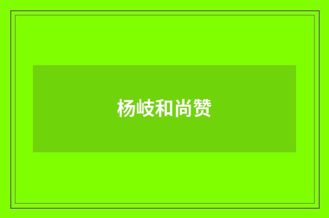 杨岐和尚赞