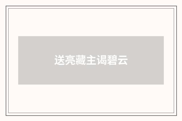 送亮藏主谒碧云