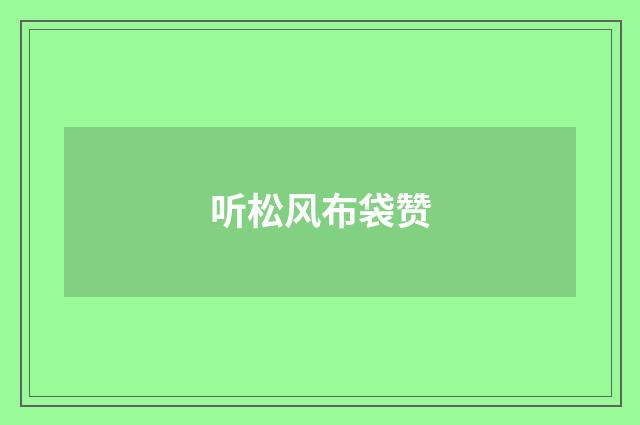 听松风布袋赞