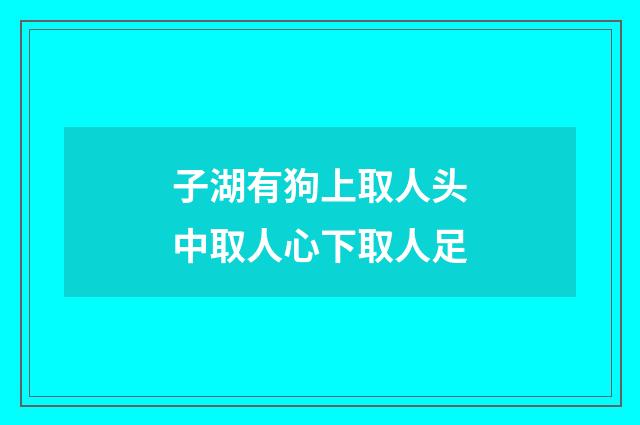 子湖有狗上取人头中取人心下取人足