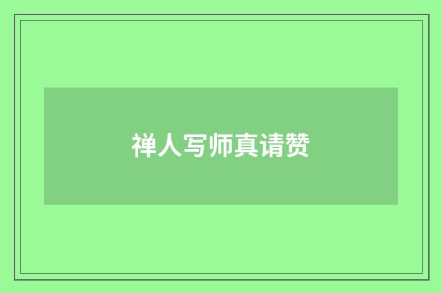 禅人写师真请赞