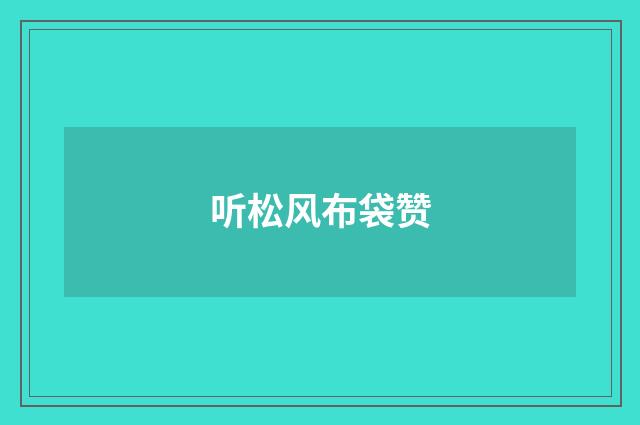 听松风布袋赞