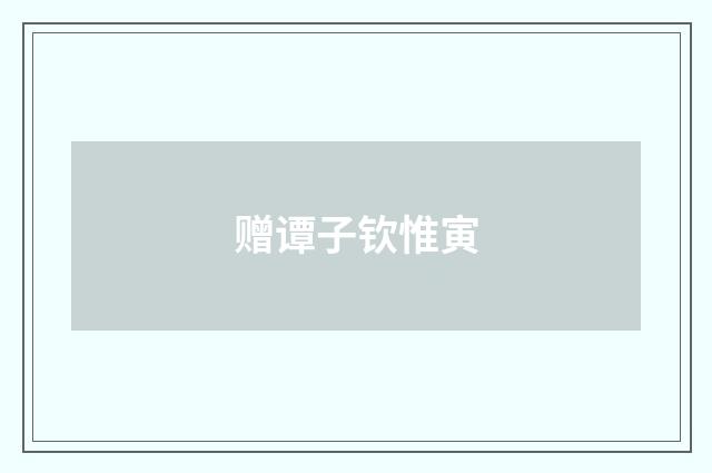 赠谭子钦惟寅