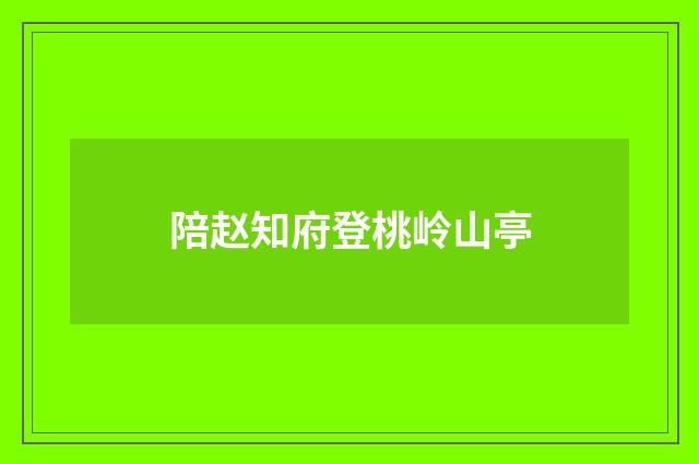 陪赵知府登桃岭山亭