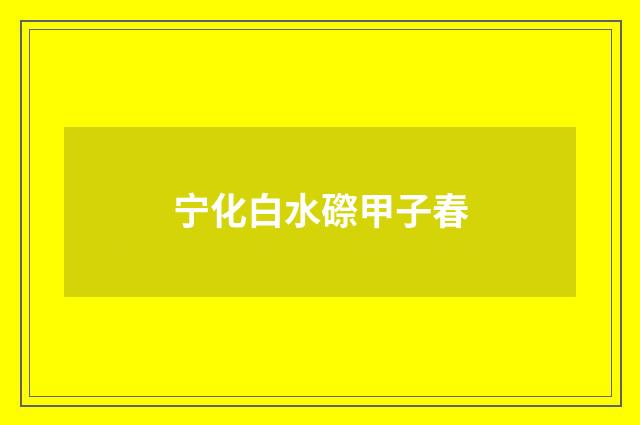 宁化白水磜甲子春