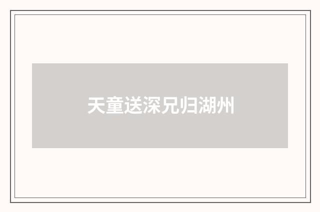 天童送深兄归湖州