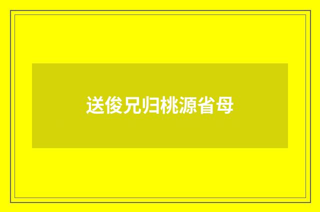 送俊兄归桃源省母