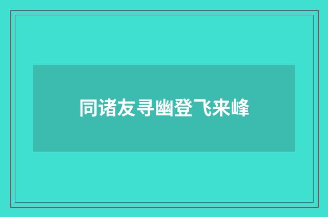 同诸友寻幽登飞来峰