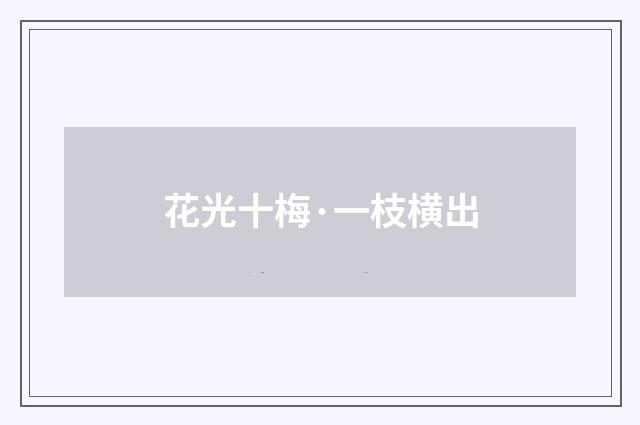 花光十梅·一枝横出