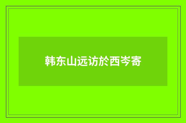 韩东山远访於西岑寄