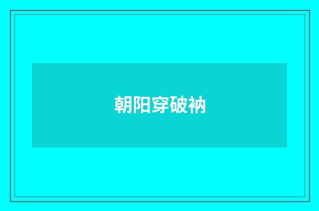 朝阳穿破衲