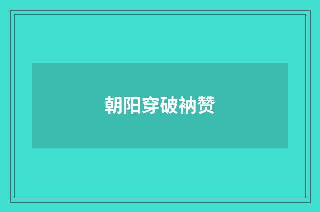 朝阳穿破衲赞