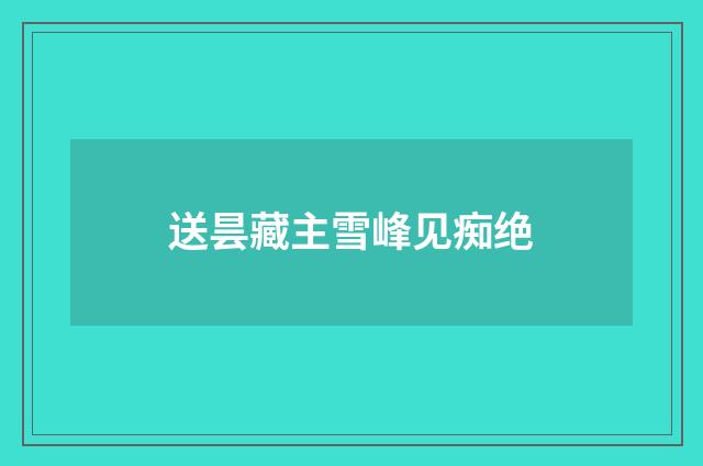 送昙藏主雪峰见痴绝