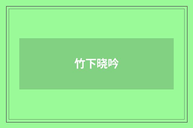 竹下晓吟
