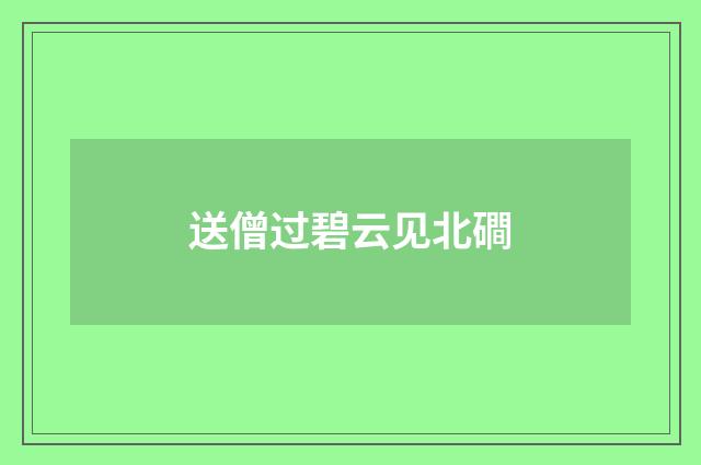 送僧过碧云见北磵