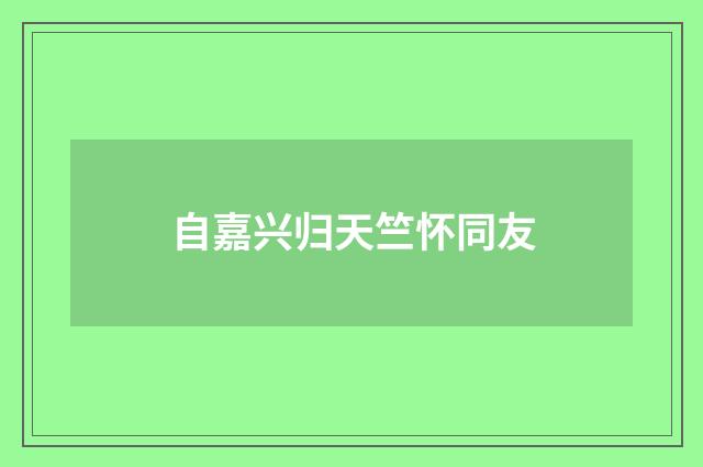 自嘉兴归天竺怀同友