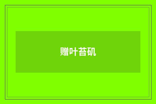 赠叶苔矶