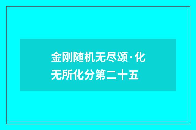 金刚随机无尽颂·化无所化分第二十五