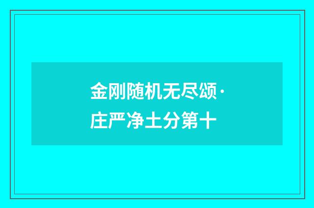 金刚随机无尽颂·庄严净土分第十