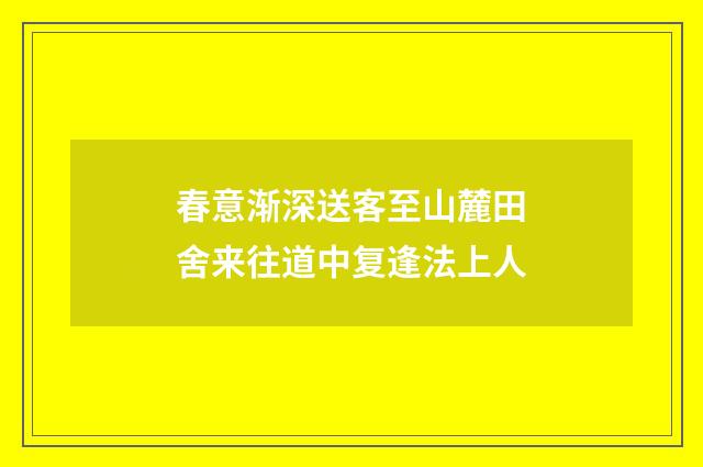 春意渐深送客至山麓田舍来往道中复逢法上人