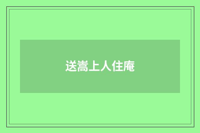 送嵩上人住庵
