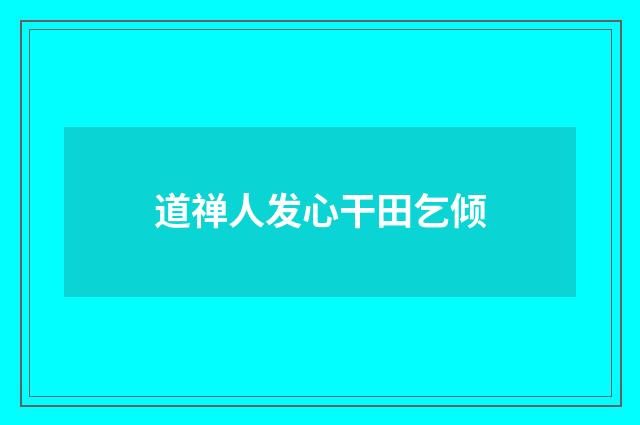 道禅人发心干田乞倾