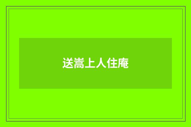 送嵩上人住庵